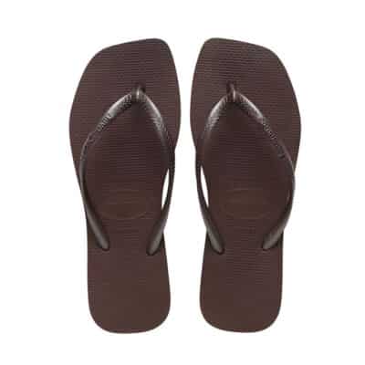 Havaianas Simsquare klipklapper til dame i brun med gummi-sål og tå-rem samt firkantet snude