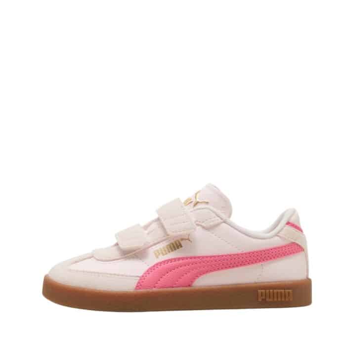 Puma Club II Era V PS sneakers til børn i lyserød med udtagelig sål og velcroremme