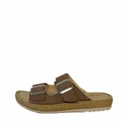 Relaxshoe sandal i brun til dame med skinoverdel og behagelig sål.