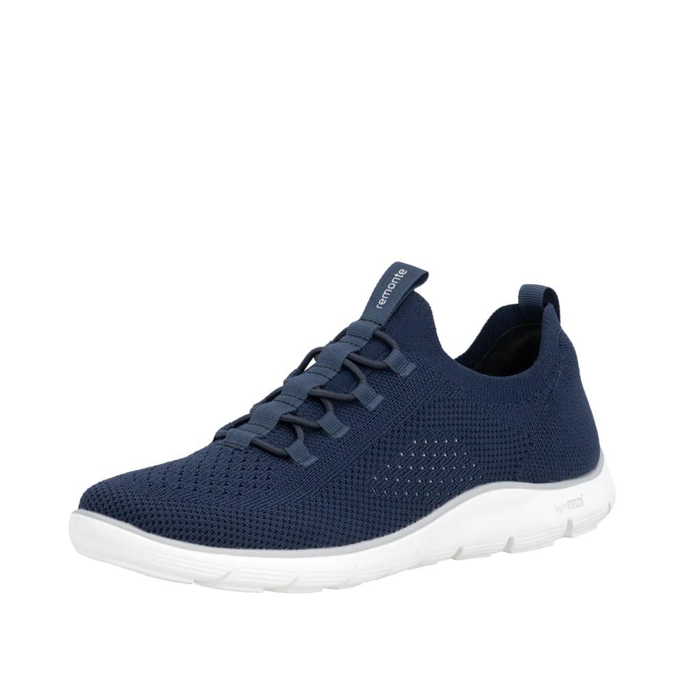 Remonte sneakers til dame i blå med en udtagelig sål og elastik foran