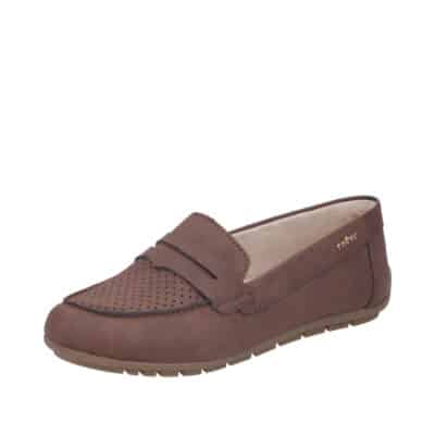 Rieker loafers til dame i brun med dekorative huller i overdel og blød sål