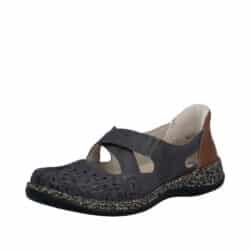 Rieker Ready 2 Go sko til dame i grå med Antistress og elastisk remme over vristen