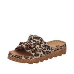 Rieker sandal til dame i leopard med Plateausålen på ca. 3,8 cm
