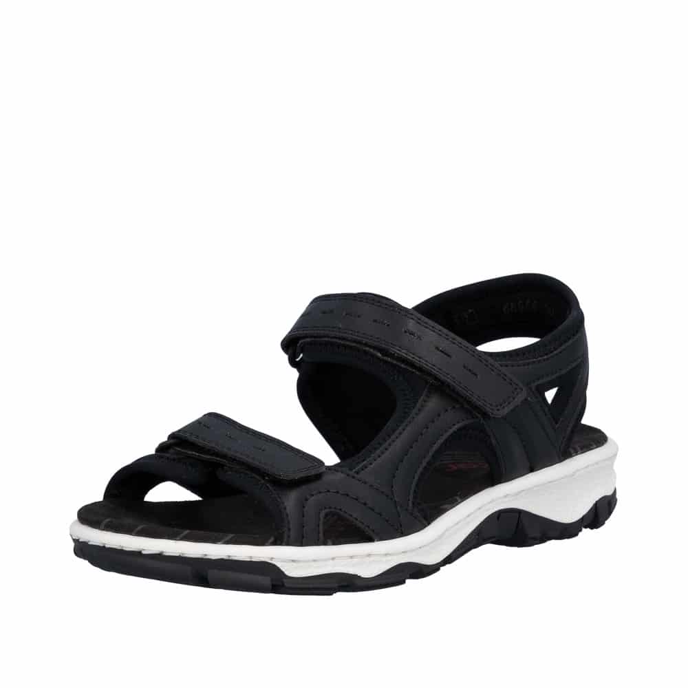 Rieker Sandal Dame - 40 - Sort - Model: 68866-00 - Fri fragt