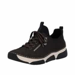 Rieker sneakers til dame i brun med Antistress sål og snørebånd.