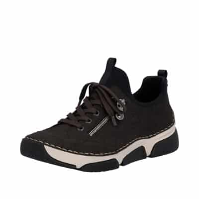 Rieker sneakers til dame i brun med Antistress sål og snørebånd.