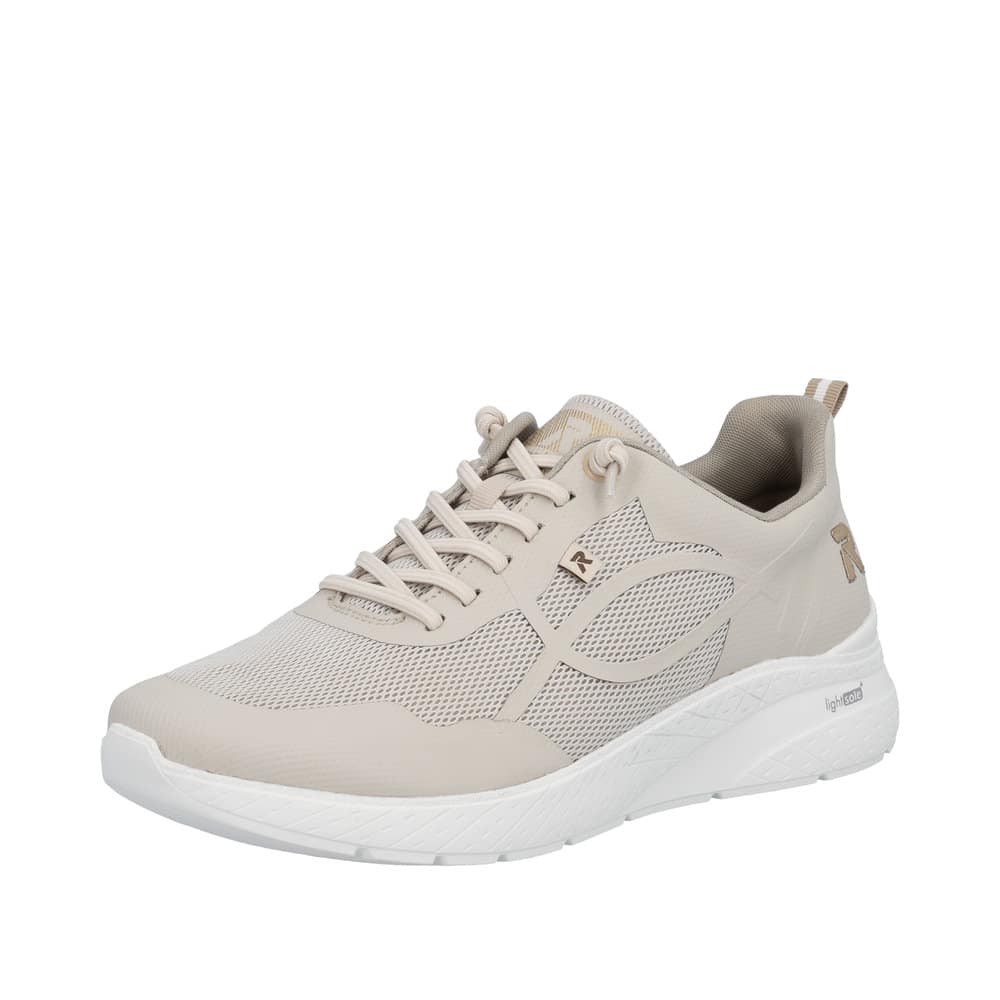 Rieker sneakers til dame i beige med en udtagelig Rieker-Soft indersål samt en Rieker-Light+ gummisål