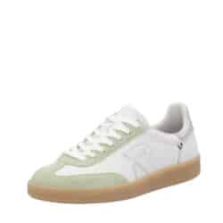 Rieker sneakers dame i hvid med grønne detaljer og snøre.