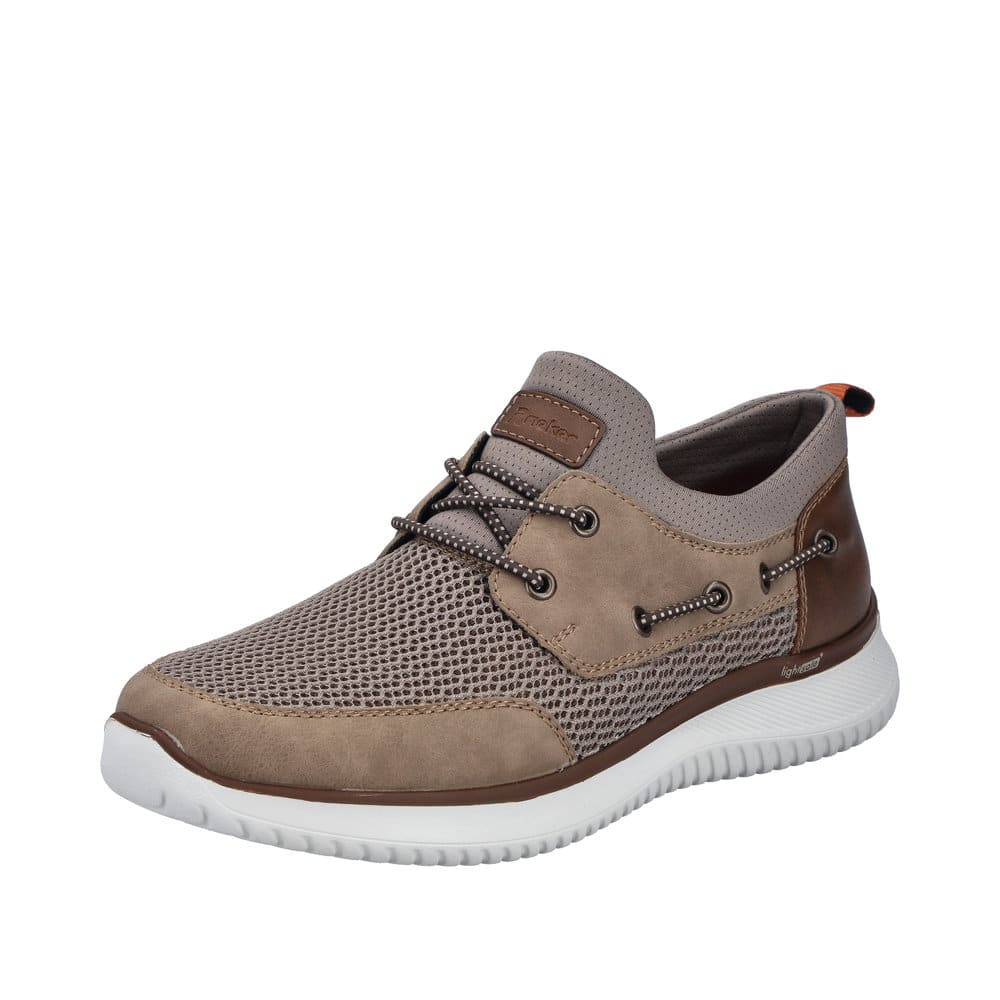 Rieker sneakers til herre i beige med Lightsole+ ydersål og elastik
