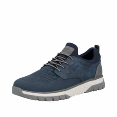Rieker sneakers til herre i blå med ekstra bredde H og udtagelig sål samt Rieker-Soft indersål