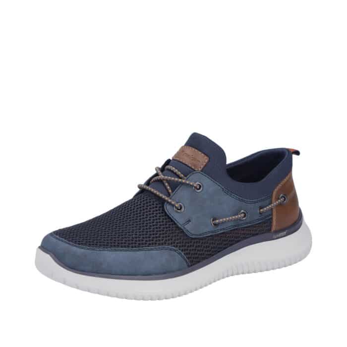 Rieker sneakers til herre i blå med Lightsole+ ydersål og ekstra bredde G
