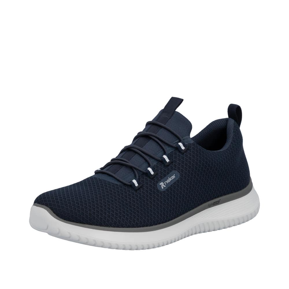 Rieker sneakers til herre i blå med elastik og ekstra bredde G samt øget stødabsorbering