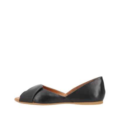 Shoedesign Copenhagen Viva ballerinasko til dame i sort med skindoverdel samt flot detalje og skindsål