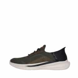 Skechers Relaxed Fit Slip-in Slade Cohen sneakers til herre i grøn med en fast hælkappe og udtagelig sål samt en en polstret hælpude