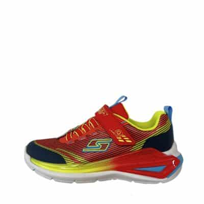 Skechers S-Lights TRI-Namics 2.0 sneakers til børn i rød med velcrorem og lys i hælen