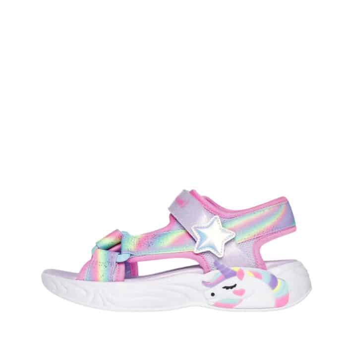 Skechers S Lights Unicorn Dreams sandal til børn med lys og velcroremme