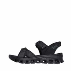 Skechers Slip-in Glide Step Pro herresandal i sort med velcro og blød sål.