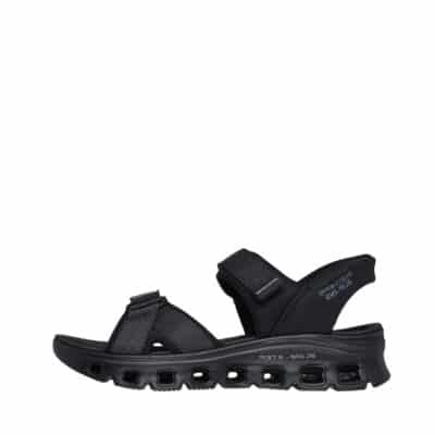 Skechers Slip-in Glide Step Pro herresandal i sort med velcro og blød sål.