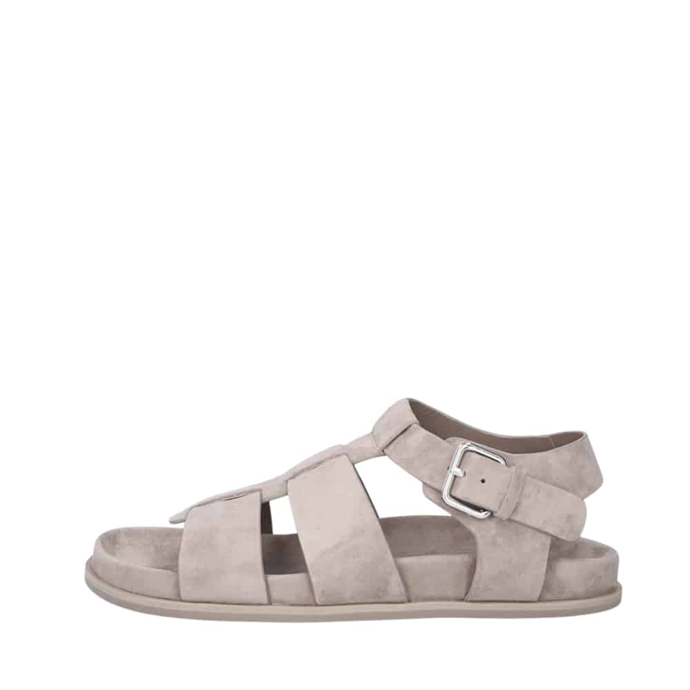 Billi Bi sandal til dame i beige ruskind med justerbar spænde