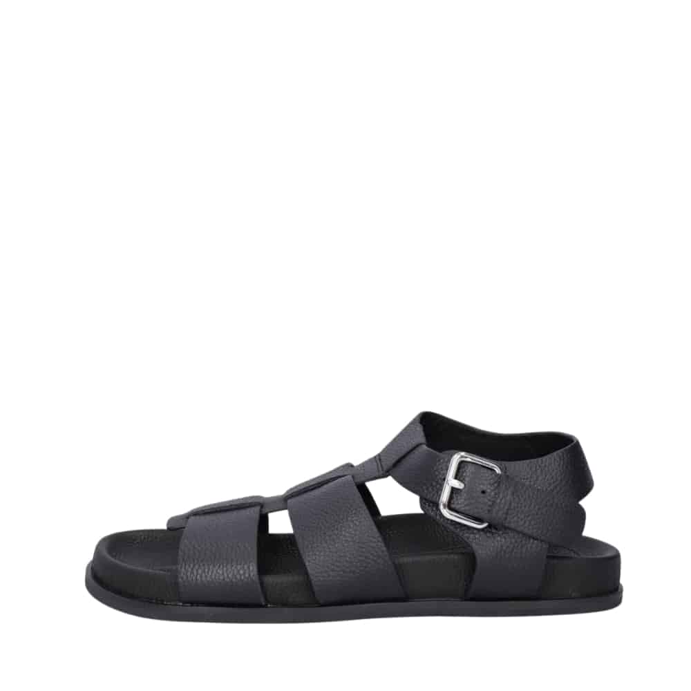Billi Bi sandal til dame i sort læder med spænde og blød sål