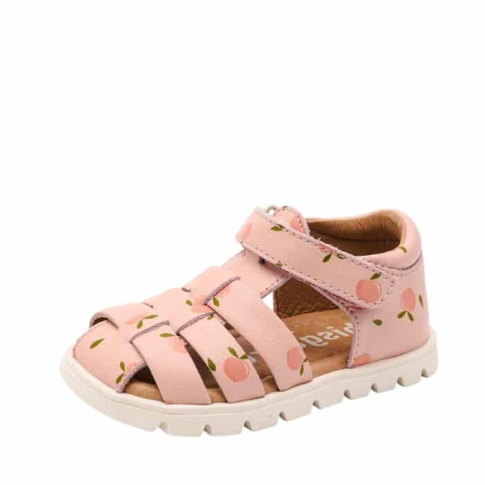 Bisgaard Beka S Peach sandal til børn i rosa med skindoverdel og 2 justerbare velcroremme samt skindsål