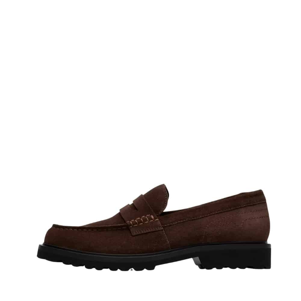 Clarks Berwick LO loafers til herre i mørkebrun med ruskindsoverdel samt blød indersål