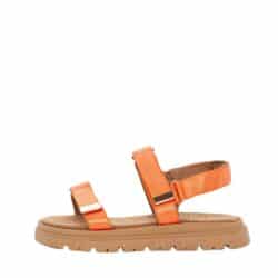 Duffy Gallarate Uno sandal til dame i orange med velcro rem og blød indersål