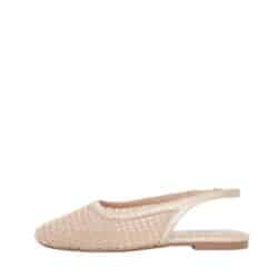 Duffy Amica Uno ballerinasko til dame i beige i kombineret net og mesh samt slingback hælrem