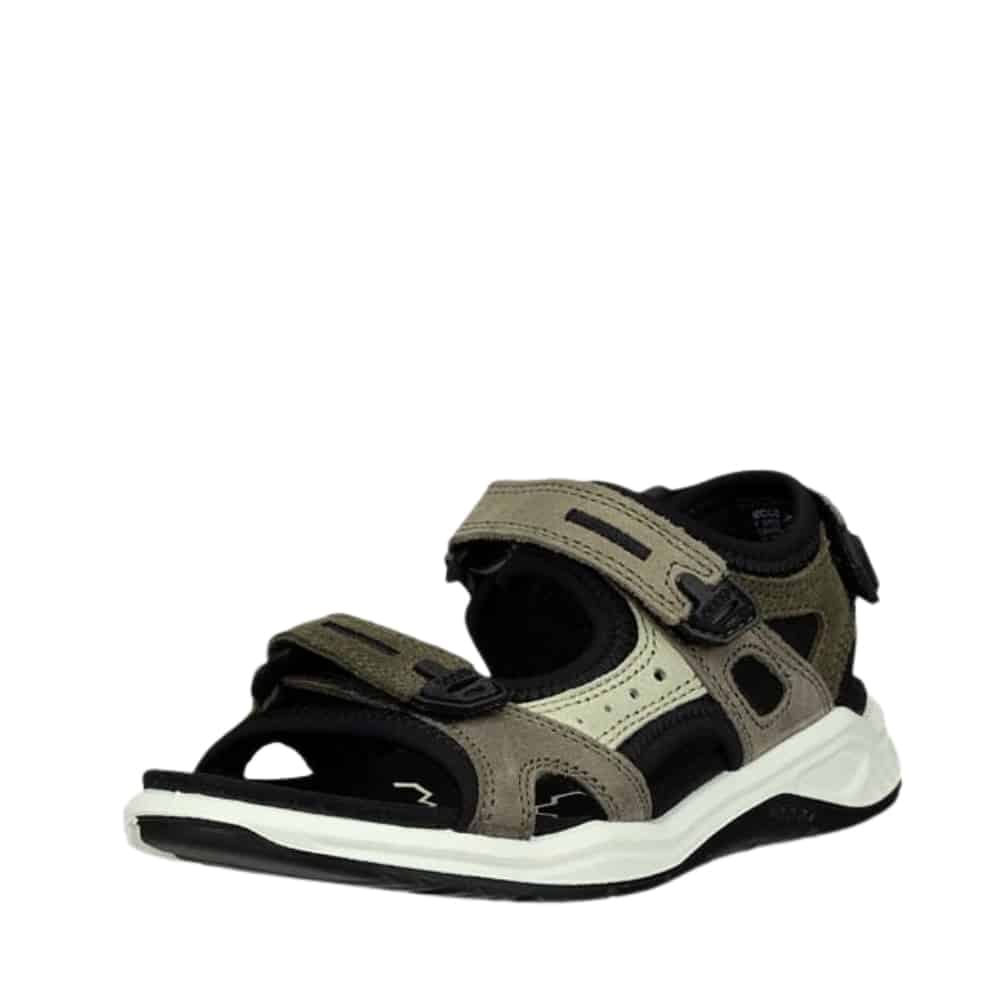 Ecco X-Trinsic sandal til børn i grøn med velcroremme og læderoverdel