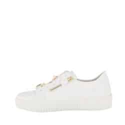 Gabor sneakers til dame i hvid med flotte detaljer og funktionel lynlås samt udtagelig sål og snørebånd