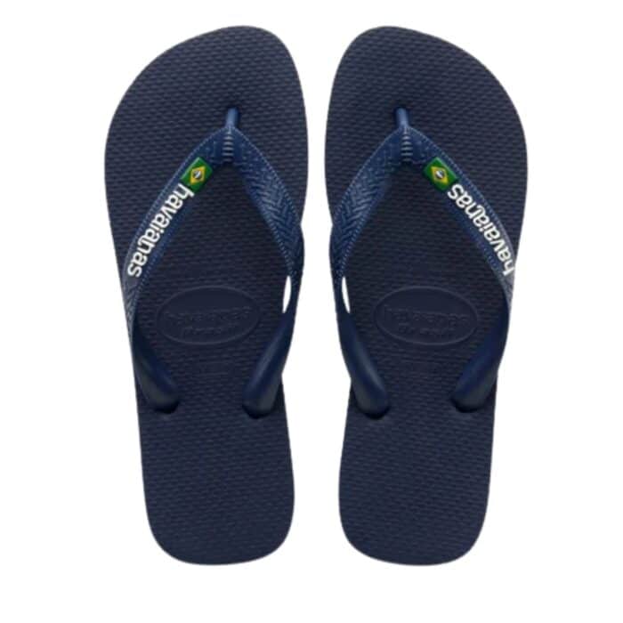 Havaianas Brasil Logo klipklapper til dame i mørkeblå med tå-rem og brasilanske detalje samt en gummisål