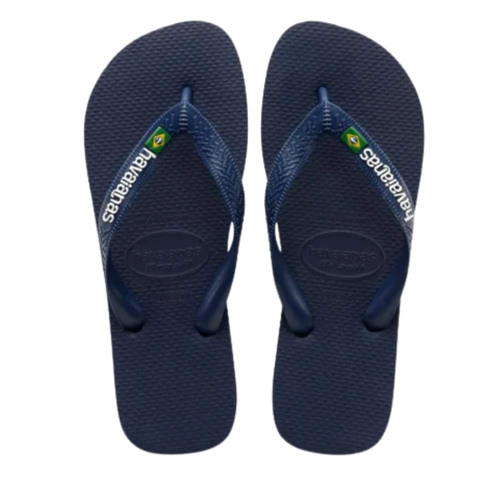 Havaianas Brasil Logo klipklapper til dame i mørkeblå med tå-rem og brasilanske detalje samt en gummisål