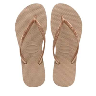 Havaianas Slim klipklapper til dame i bronze med tå-rem og gummisål samtidig med de er vandafvisende