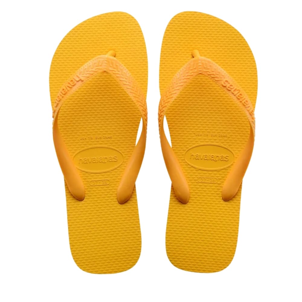 Havaianas Top klipklapper til dame og herre i gul med tå-rem og gummisål samtidig med at de vandafvisende