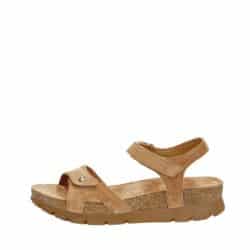 Panama Jack Sulia B19 sandal til dame i camel med ruskindsoverdel samt plateau på 4 cm samt 2 justerbare velcroremme