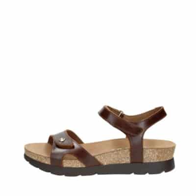Panama Jack Sulia Clay B1 sandal til dame i brun med skindoverdel med plateau sål på 4 cm samt justerbare velcroremme