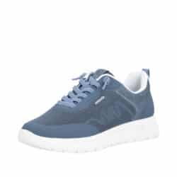 Remonte sneakers til dame i blå med elastik og udtagelig sål samt ekstra bredde H