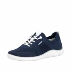 Remonte sneakers til dame i blå med udtagelig sål samt Memosoft og elastik foran