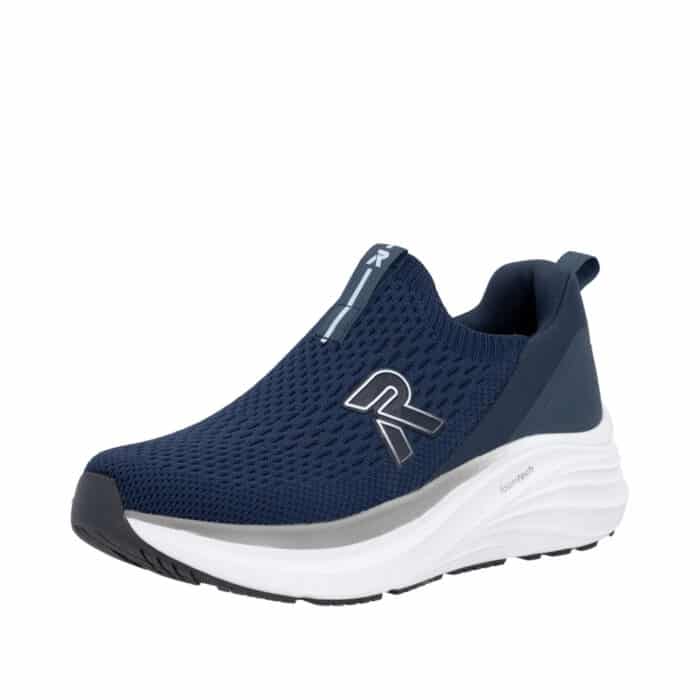 Rieker hyttesko til herre i blå med udtagelig sål og ekstra bredde G