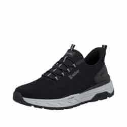 Rieker Ready 2 Go sneakers til herre i sort med fast hælkappe og udtagelig så samt ekstra bredde H
