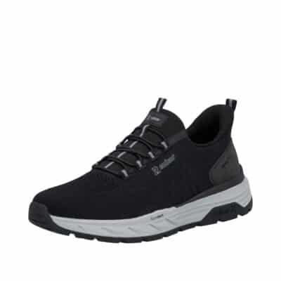 Rieker Ready 2 Go sneakers til herre i sort med fast hælkappe og udtagelig så samt ekstra bredde H
