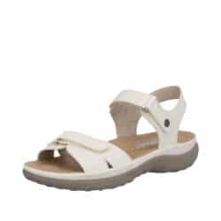 Rieker sandal til dame i beige med 2 justerbare velcroremme og Rieker Antistress