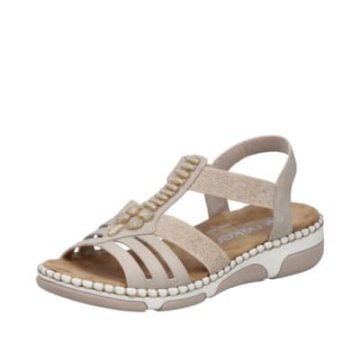 Rieker sandal til dame i beige med ekstra bredde H.