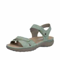 Rieker sandal til dame i grøn med to justerbare velcroremme og stødabsorbering