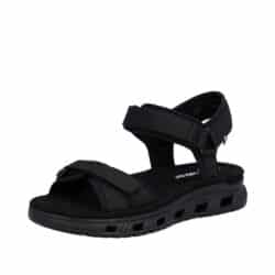 Rieker vandresandaler til dame i sort med to justerbare velcroremme samt Rieker Light