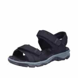 Rieker vandresandaler til dame i sort med velcro og blød sål