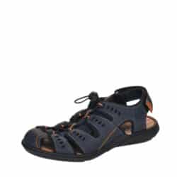 Rieker sandal til herre i blå med elastisk snøre og stødabsorbering.
