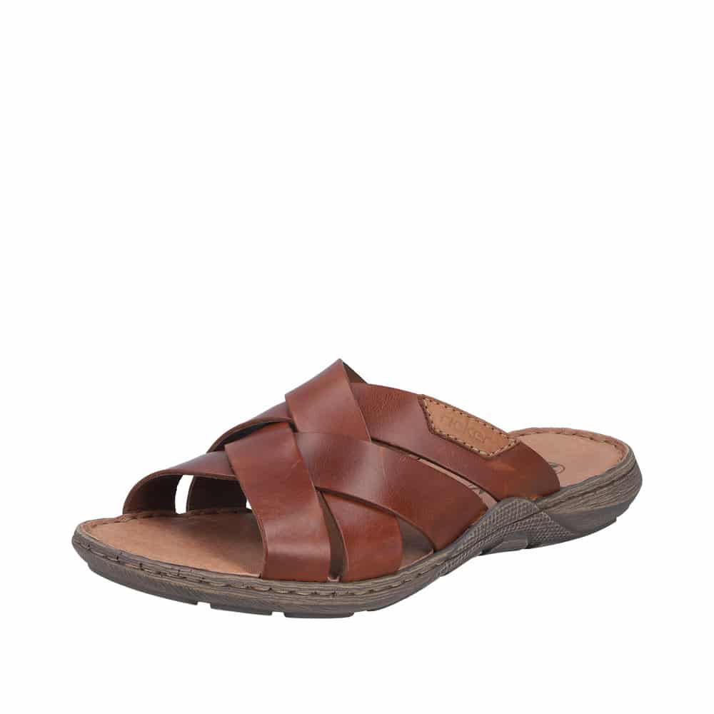 Rieker Sandal Herre - 45 - Brun - Model: Teksten - Fri fragt
