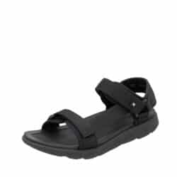 Rieker sandal til herre i sort med blød indersål og ekstra bredde G samt tre velcroremme
