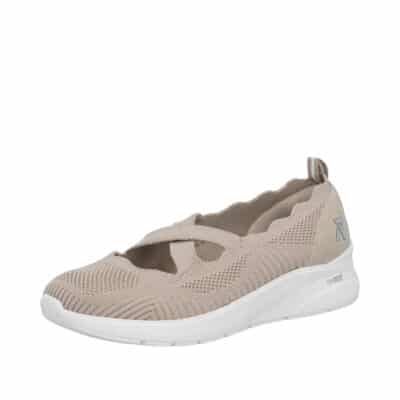 Rieker sko til dame i beige med en udtagelig memosoft sål samt detalje over vristen